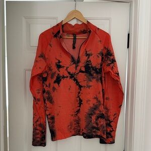 lululemon athletica Orange and Black Tie-Dye Hoodie